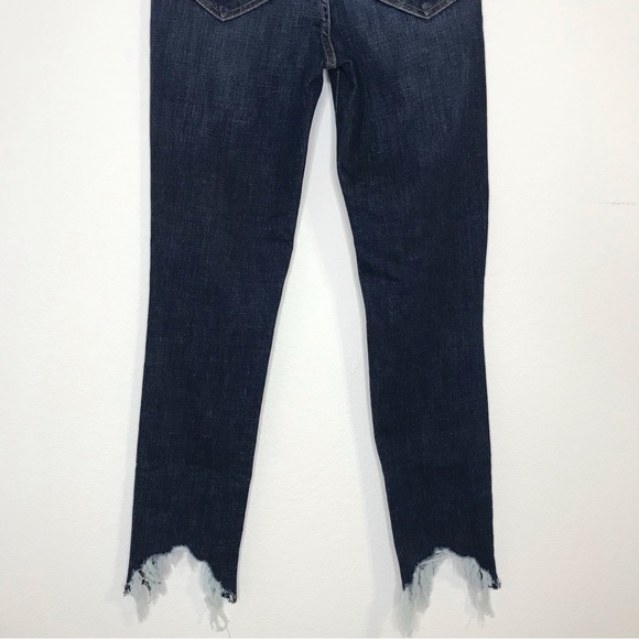New! L'AGENCE Distressed High Line Jean Skinny Classic Dark Raw Hem Jeans - Picture 7 of 9